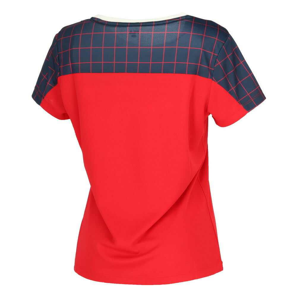 【ネコポス送料無料】FILAフィラテニステニスウェアレディースゲームシャツ半袖カラーハーモニー格子EL0033