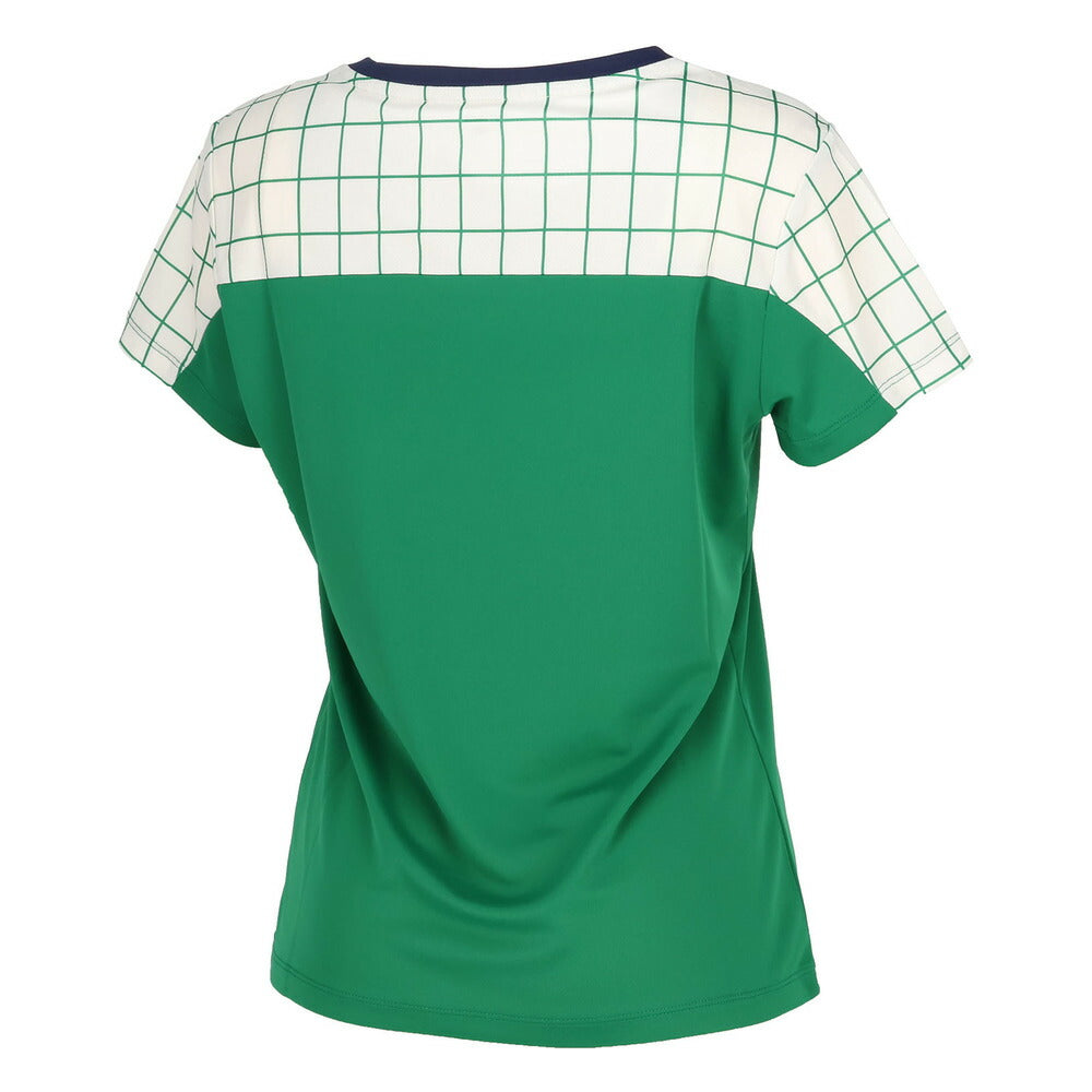 【ショップ限定エントリーでさらに+9倍】【ネコポス送料無料】FILAフィラテニステニスウェアレディースゲームシャツ半袖カラーハーモニー格子EL0033