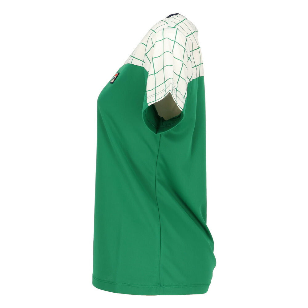 【ネコポス送料無料】FILAフィラテニステニスウェアレディースゲームシャツ半袖カラーハーモニー格子EL0033