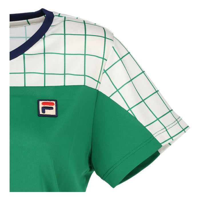 【ショップ限定エントリーでさらに+9倍】【ネコポス送料無料】FILAフィラテニステニスウェアレディースゲームシャツ半袖カラーハーモニー格子EL0033