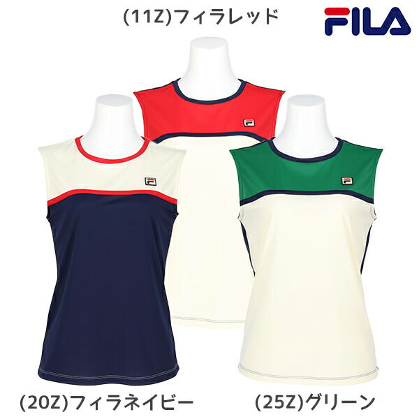 【ネコポス送料無料】FILAフィラテニステニスウェアレディースノースリーブカラーブロック重ね着ノースリーブシンプルスポーティーEL0038