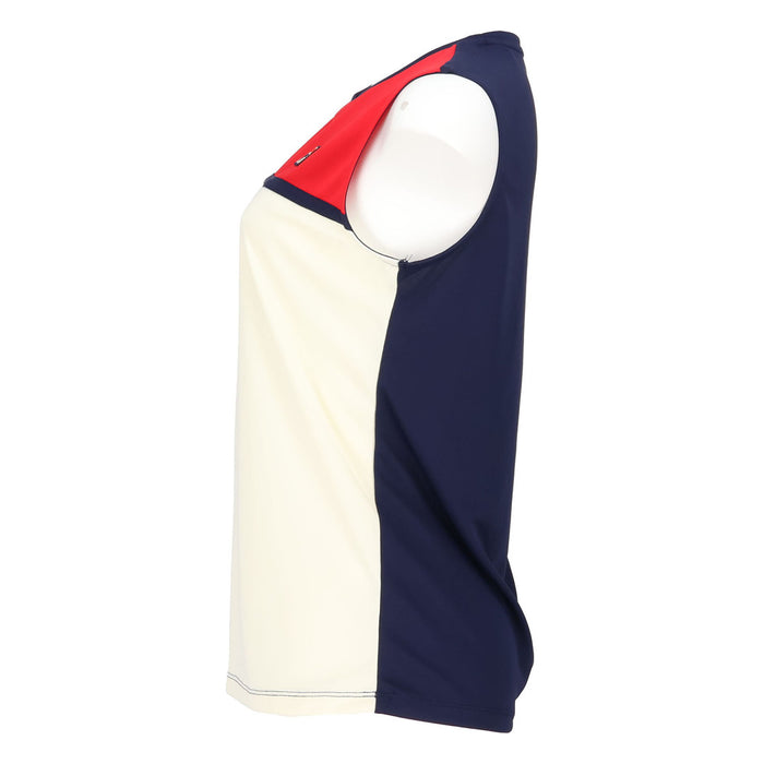 【ショップ限定エントリーでさらに+9倍】【ネコポス送料無料】FILAフィラテニステニスウェアレディースノースリーブカラーブロック重ね着ノースリーブシンプルスポーティーEL0038