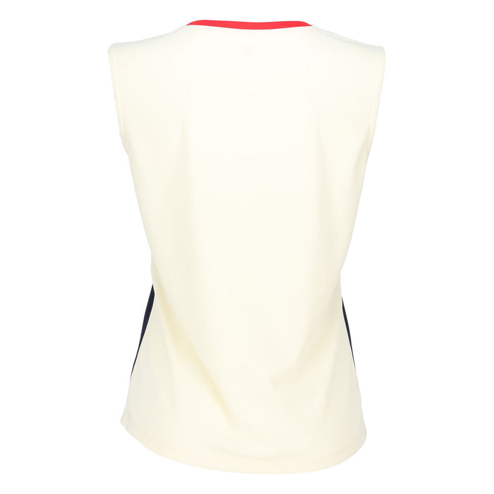 【ショップ限定エントリーでさらに+9倍】【ネコポス送料無料】FILAフィラテニステニスウェアレディースノースリーブカラーブロック重ね着ノースリーブシンプルスポーティーEL0038