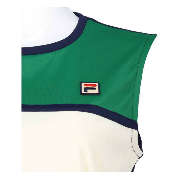 【ネコポス送料無料】FILAフィラテニステニスウェアレディースノースリーブカラーブロック重ね着ノースリーブシンプルスポーティーEL0038