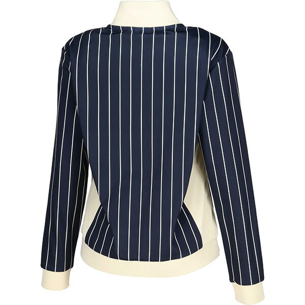 フィラFILAテニスレディースウォームアップシャツストライププリントジャケットジャージトレーニングウェアEL0228