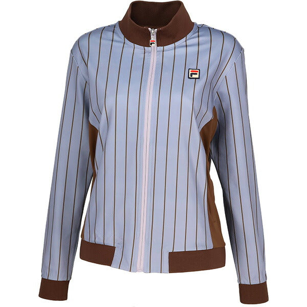 フィラFILAテニスレディースウォームアップシャツストライププリントジャケットジャージトレーニングウェアEL0228