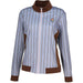 フィラFILAテニスレディースウォームアップシャツストライププリントジャケットジャージトレーニングウェアEL0228