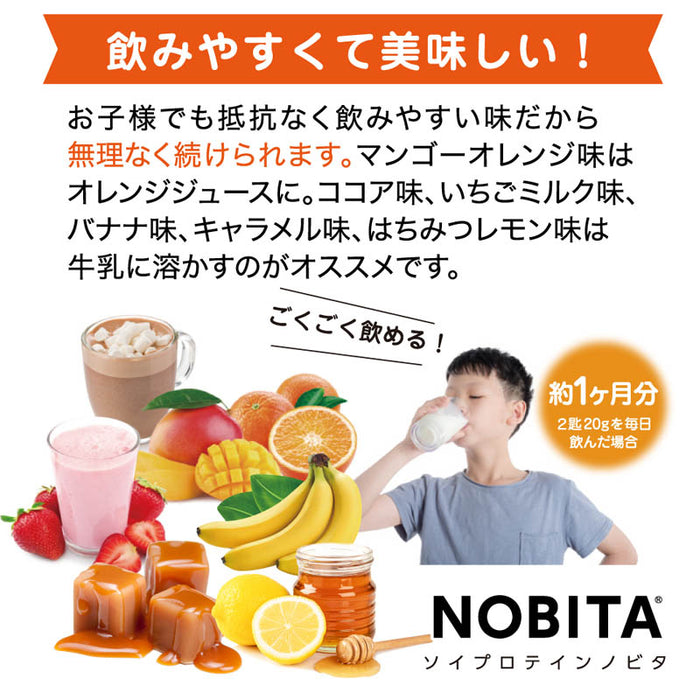 ノビタプロテインNOBITAソイプロテイン600gFD0002寝る前に飲むサプリメントジュニア子供小中高生向けスパッツィオspazio