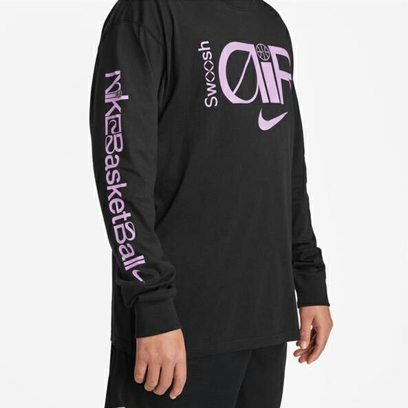 【ショップ限定エントリーでさらに+9倍】【ネコポス送料無料】ナイキメンズバスケットボールウェアM90スウッシュP2ロングスリーブTシャツ長袖ロングTシャツFN0820-010