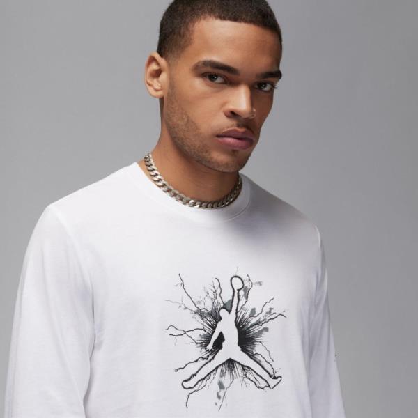 【ショップ限定エントリーでさらに+9倍】ジョーダンJORDANバスケットボールウェアTシャツロングTシャツNBA長袖FN5973-100