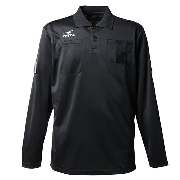 フィンタFINTAレフェリー４点セットFT5977サッカーフットサル半袖シャツ長袖シャツハーフパンツソックス収納バッグブラック黒