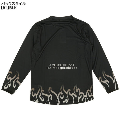 【ネコポス送料無料】ゴレアドールgoleadorファイヤーパターンロングプラクティスシャツG-2650サッカーフットサルプラシャツ長袖練習着メンズ