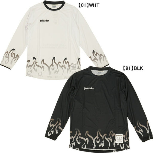 【ネコポス送料無料】ゴレアドールgoleadorファイヤーパターンロングプラクティスシャツG-2650サッカーフットサルプラシャツ長袖練習着メンズ