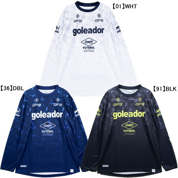 【ネコポス送料無料】ゴレアドールgoleadorNuvemguradationロングプラクティスシャツG-2653サッカーフットサルプラシャツ長袖練習着メンズ