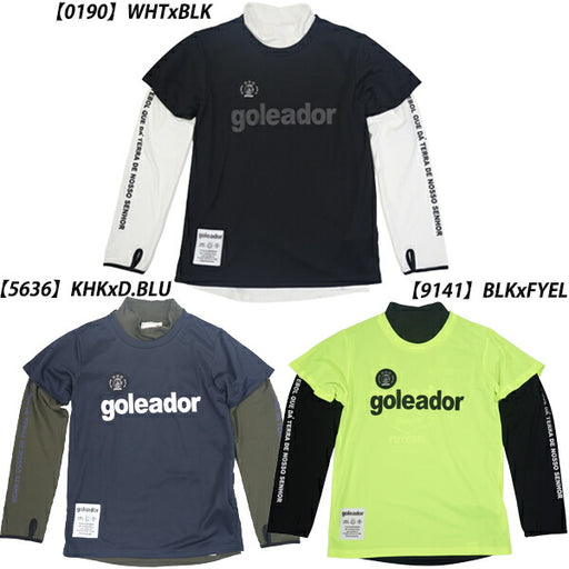 ゴレアドールgoleador3wayプラシャツ半袖裏起毛スムース長袖アンサンブルシャツジュニアサッカーフットサルG-2654