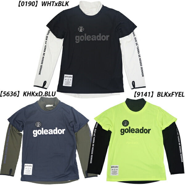 ゴレアドールgoleador3wayプラシャツ半袖裏起毛スムース長袖アンサンブルシャツジュニアサッカーフットサルG-2654