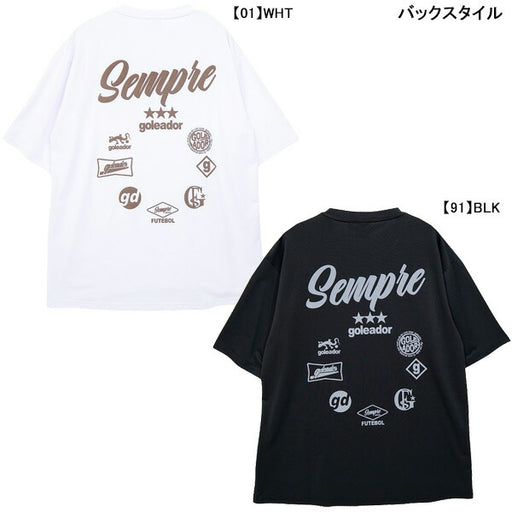 【ネコポス送料無料】ゴレアドールgoleador鹿子プラ発泡プリントオーバーサイズシャツG-2687サッカーフットサルプラシャツ半袖練習着メンズ