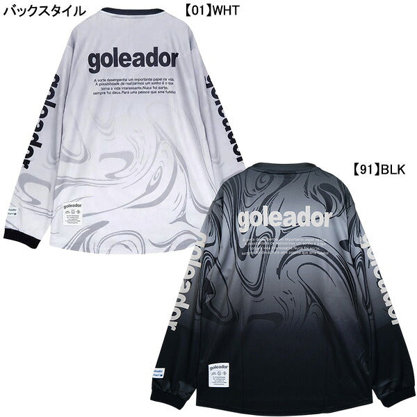 【ネコポス送料無料】ゴレアドールgoleadorマーブルパターンプラクティスロングシャツG2709サッカーフットサルプラシャツ長袖練習着メンズ