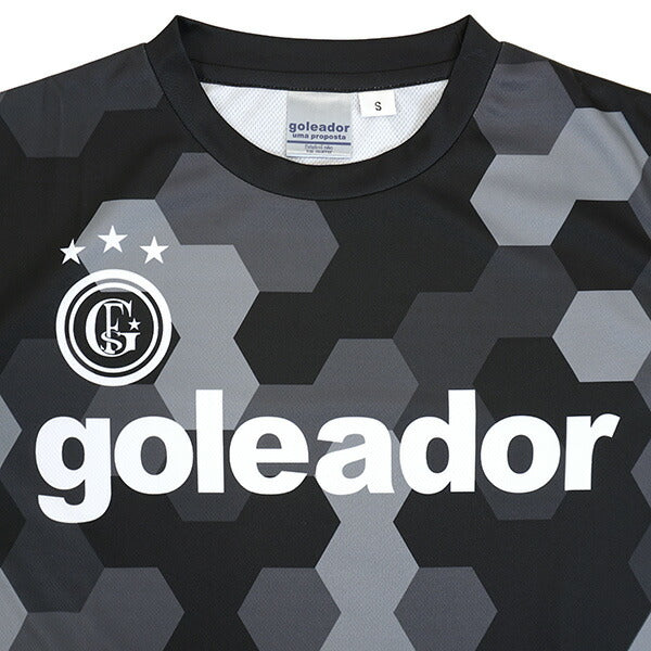 【ネコポス送料無料】ゴレアドールgoleador昇華ヘキサゴン柄プリントプラクティスTシャツG-440-6サッカーフットサルプラシャツ半袖練習着メンズ