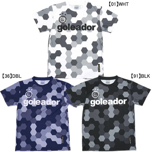【ネコポス送料無料】ゴレアドールgoleador昇華ヘキサゴン柄プリントプラクティスTシャツG-440-6サッカーフットサルプラシャツ半袖練習着メンズ