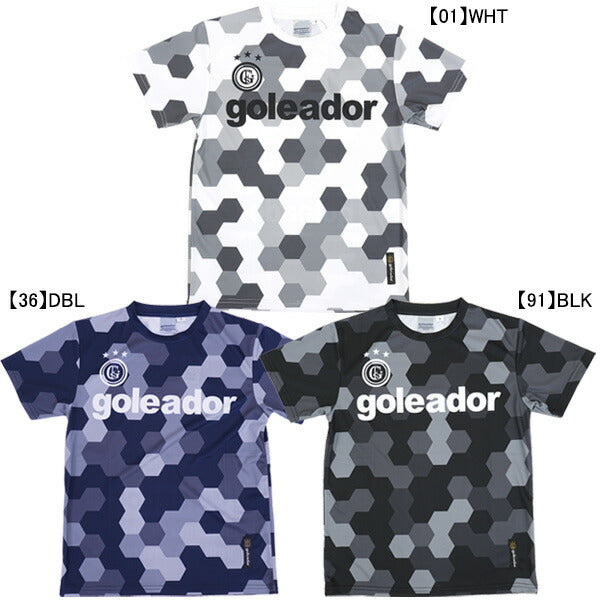 【ネコポス送料無料】ゴレアドールgoleador昇華ヘキサゴン柄プリントプラクティスTシャツG-440-6サッカーフットサルプラシャツ半袖練習着メンズ