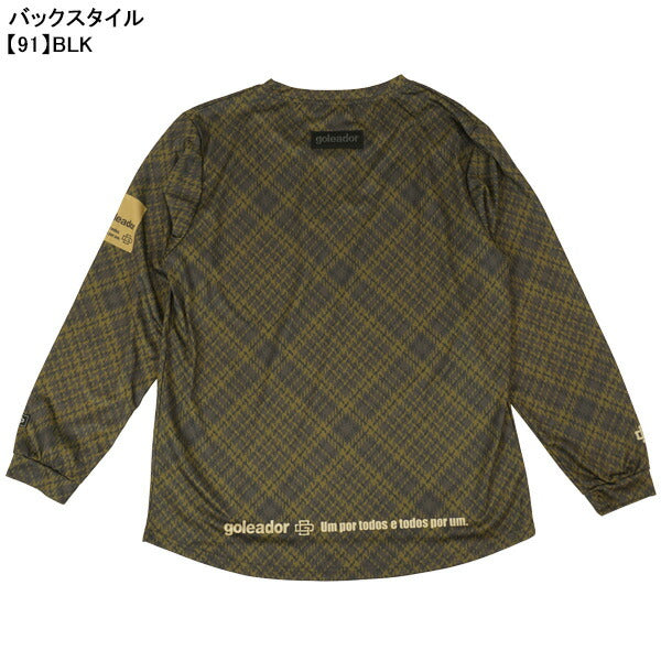 【ネコポス送料無料】ゴレアドールgoleador昇華タータンプラシャツL/SGD-167サッカーフットサルプラシャツ長袖練習着メンズ