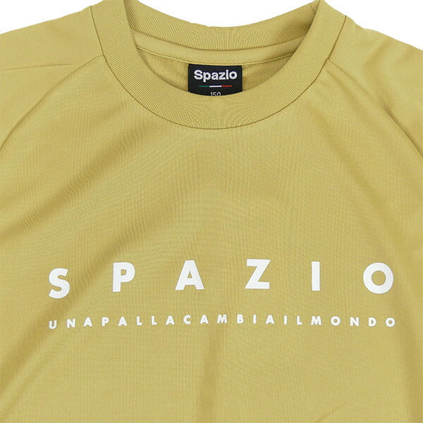 【ショップ限定エントリーでさらに+9倍】【ネコポス対応可】スパッツィオspazioジュニアロゴプラシャツGE0831-28サッカーフットサルプラクティスシャツ半袖練習着ベージュ子供用