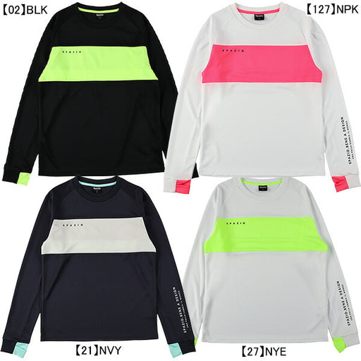 【ネコポス送料無料】スパッツィオspazioジュニアパネル切り替えロングプラシャツGE-0940サッカーフットサル子供用長袖プラクティスシャツ練習着