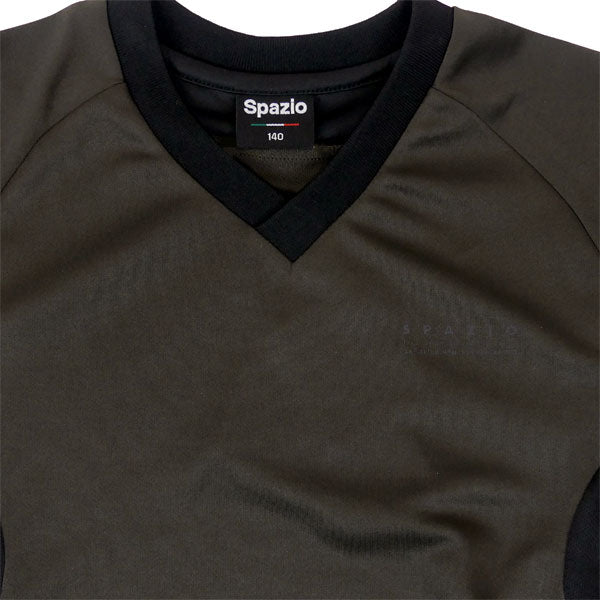 【ショップ限定エントリーでさらに+9倍】【ネコポス送料無料】スパッツィオSpazioジュニアキーネック切り替えメッシュプラ24SSGE0979サッカーフットサル練習着子供用