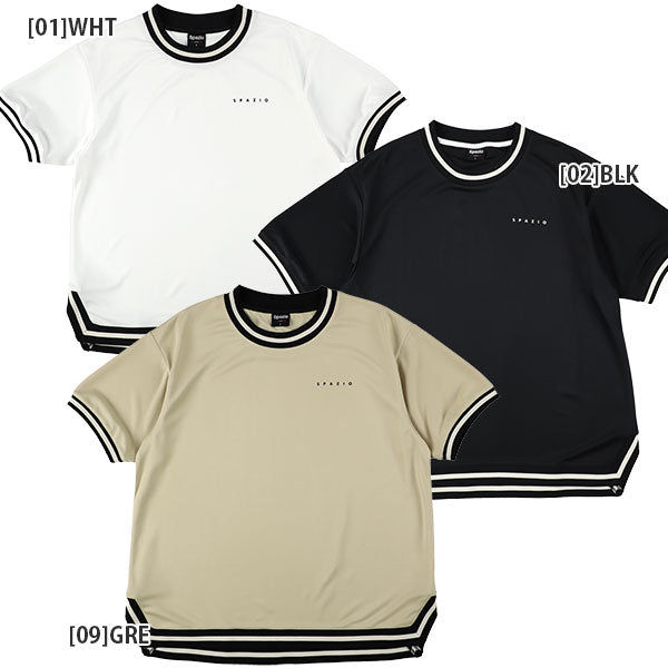 【ショップ限定エントリーでさらに+9倍】【ネコポス送料無料】スパッツィオSpazioジュニアラインリブオーバープラ24SSGE0984サッカーフットサル半袖プラクティスシャツ子供用