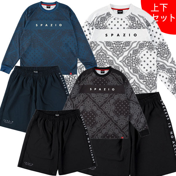 【ショップ限定エントリーでさらに+9倍】【上下セット】スパッツィオspazio長袖バンダナプラシャツメッシュプラパンGE1000/GE1023サッカーフットサルプラクティス上下セットメンズ