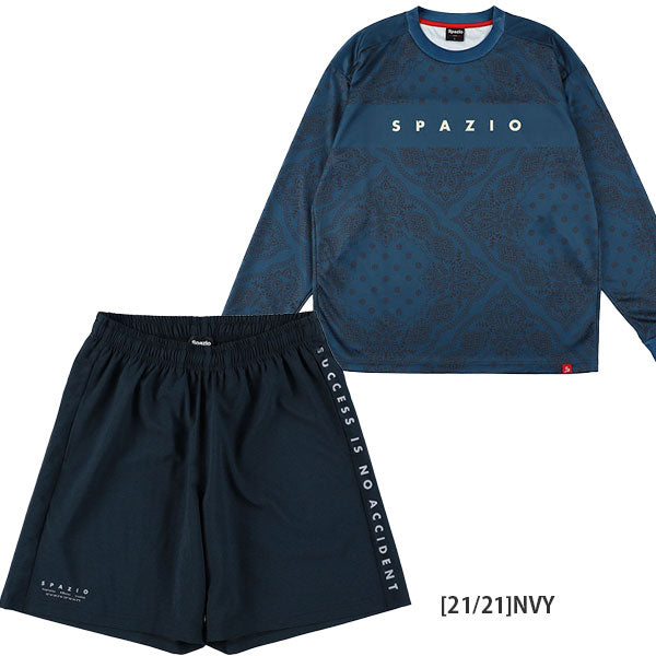 【上下セット】スパッツィオspazio長袖バンダナプラシャツメッシュプラパンGE1000/GE1023サッカーフットサルプラクティス上下セットメンズ