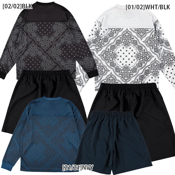 【ショップ限定エントリーでさらに+9倍】【上下セット】スパッツィオspazio長袖バンダナプラシャツメッシュプラパンGE1000/GE1023サッカーフットサルプラクティス上下セットメンズ