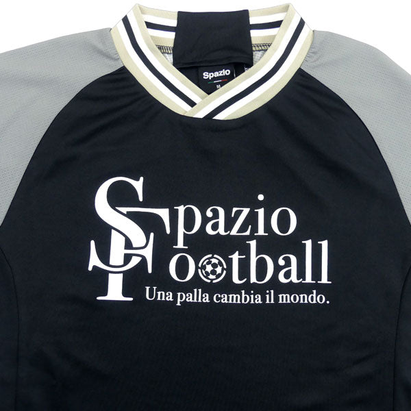 【ネコポス送料無料】スパッツィオspazioラインリブ長袖プラシャツGE1006サッカーフットサル接触冷感練習着メンズ