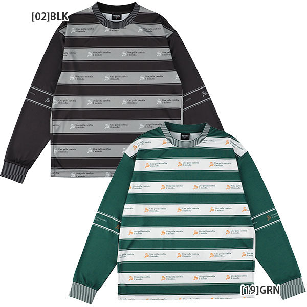 【ネコポス送料無料】スパッツィオspazioJr.オーバーサイズ長袖ボーダープラシャツGE1016サッカーフットサルジュニア接触冷感練習着子供用