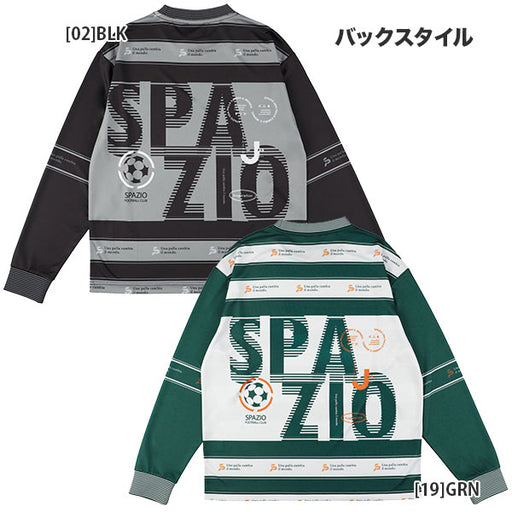 【ネコポス送料無料】スパッツィオspazioJr.オーバーサイズ長袖ボーダープラシャツGE1016サッカーフットサルジュニア接触冷感練習着子供用