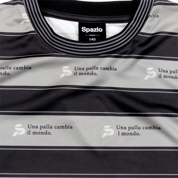 【ネコポス送料無料】スパッツィオspazioJr.オーバーサイズ長袖ボーダープラシャツGE1016サッカーフットサルジュニア接触冷感練習着子供用