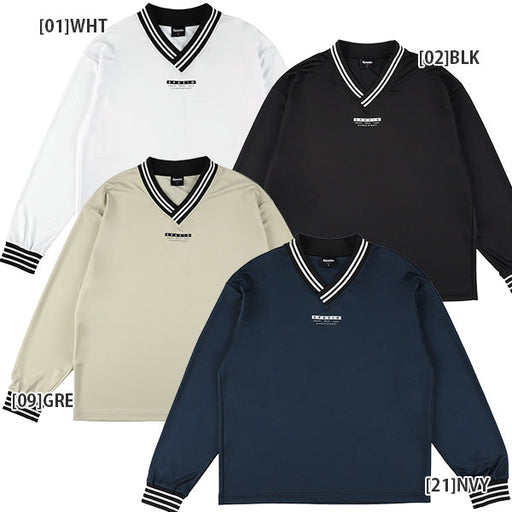 【ネコポス送料無料】スパッツィオspazioオーバーサイズVネック長袖プラシャツGE1037サッカーフットサル練習着メンズ接触冷感