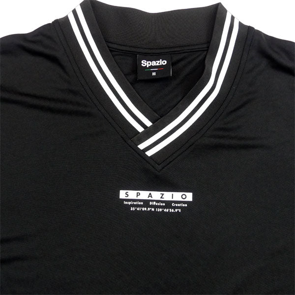 【ネコポス送料無料】スパッツィオspazioオーバーサイズVネック長袖プラシャツGE1037サッカーフットサル練習着メンズ接触冷感