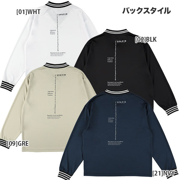 【ネコポス送料無料】スパッツィオspazioオーバーサイズVネック長袖プラシャツGE1037サッカーフットサル練習着メンズ接触冷感