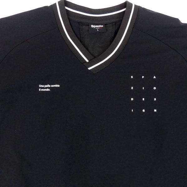 【ショップ限定エントリーでさらに+9倍】【ネコポス送料無料】スパッツィオSpazioVネック切り替え半袖ピステGE-1058サッカーフットサルトレーニングトップメンズ