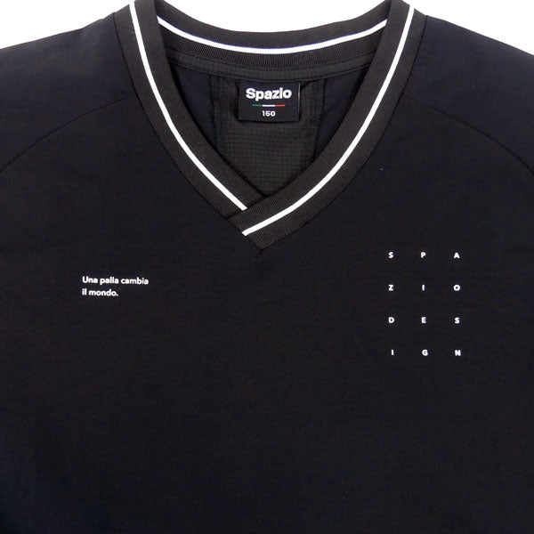 【ショップ限定エントリーでさらに+9倍】【ネコポス送料無料】スパッツィオSpazioJr.Vネック切り替え半袖ピステGE-1071サッカーフットサルトレーニングトップ子供用