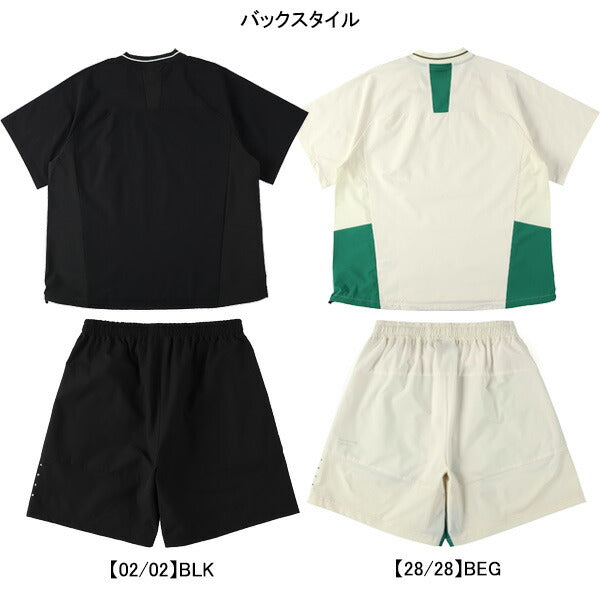 【上下セット】スパッツィオSpazioJr.Vネック切り替え半袖ピステプラパン上下GE1071-BT0287サッカーフットサル子供用