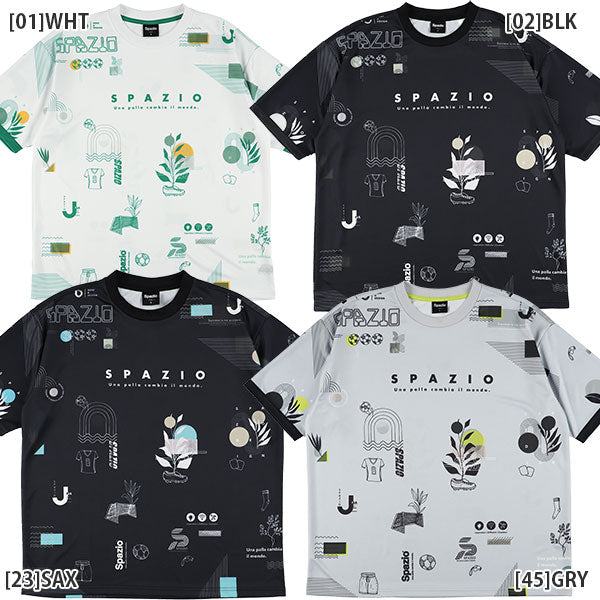 【ネコポス送料無料】スパッツィオSpazioオーバーサイズクルーネックプラクティスシャツGE1091サッカーフットサル半袖プラシャツメンズ