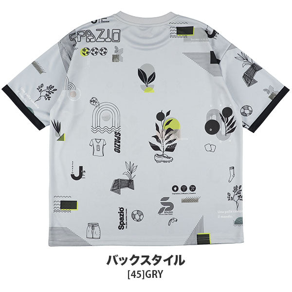 【ネコポス送料無料】スパッツィオSpazioオーバーサイズクルーネックプラクティスシャツGE1091サッカーフットサル半袖プラシャツメンズ