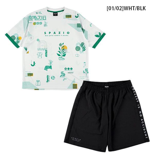 【ショップ限定エントリーでさらに+9倍】【上下セット】スパッツィオSpazioオーバーサイズプラシャツメッシュプラパンGE1091GE1023サッカーフットサルプラクティスセットメンズ