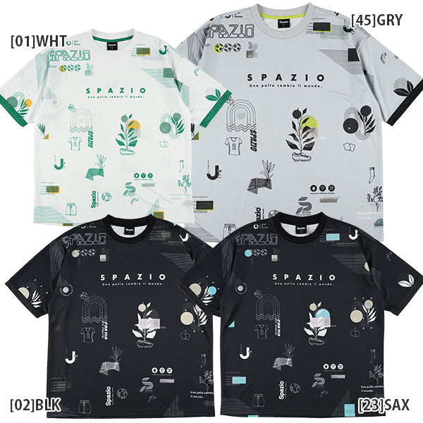 【ショップ限定エントリーでさらに+9倍】【ネコポス送料無料】スパッツィオSpazioジュニアオーバーサイズクルーネックプラクティスシャツGE1101サッカーフットサル半袖練習着子供用