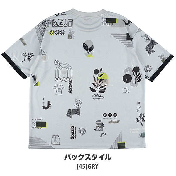 【ショップ限定エントリーでさらに+9倍】【ネコポス送料無料】スパッツィオSpazioジュニアオーバーサイズクルーネックプラクティスシャツGE1101サッカーフットサル半袖練習着子供用