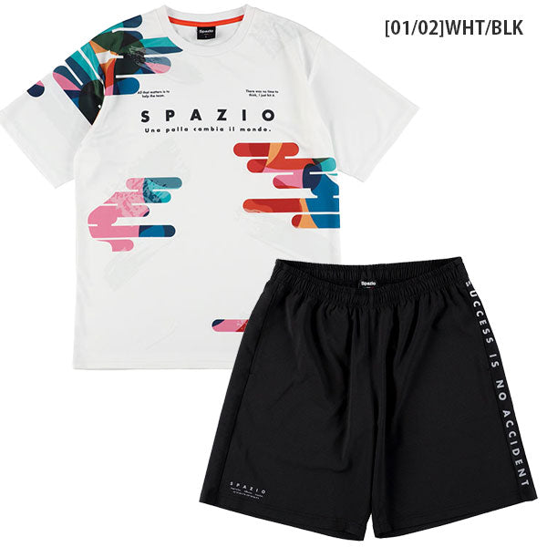 【上下セット】スパッツィオSpazioグラウンドブラシプラシャツメッシュプラパンGE1110/GE1023サッカーフットサルプラクティスセットメンズ