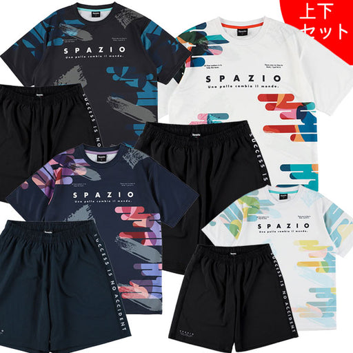 【上下セット】スパッツィオSpazioグラウンドブラシプラシャツメッシュプラパンGE1110/GE1023サッカーフットサルプラクティスセットメンズ